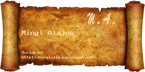 Mingl Alajos névjegykártya